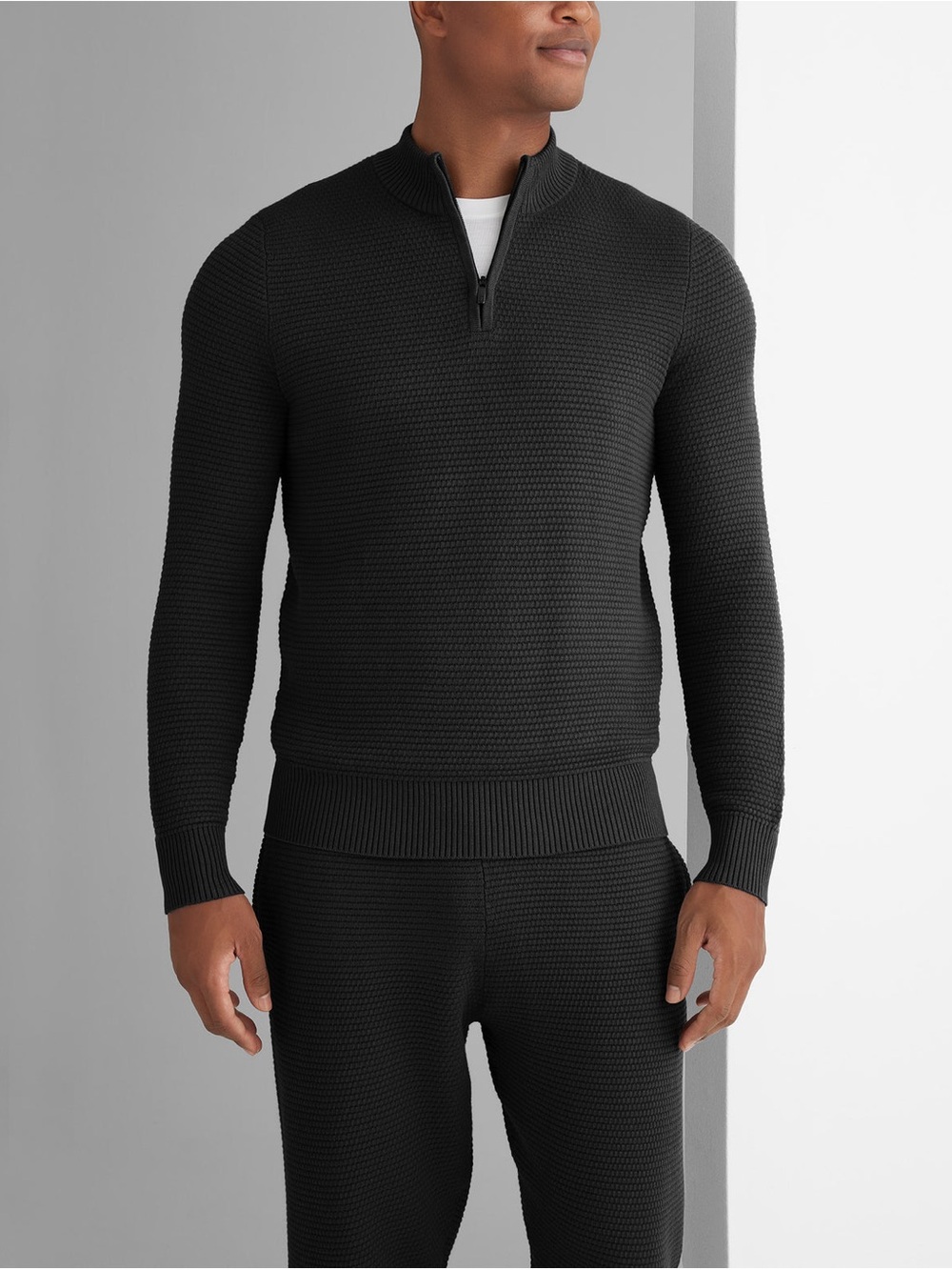 Tommy John’s Loungewear Quarter Zip Sweater in Slate Blue